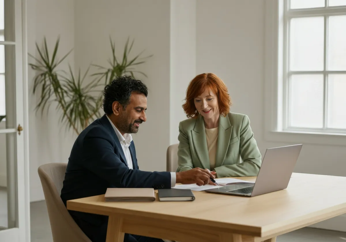 Consultor apresentando proposta financeira